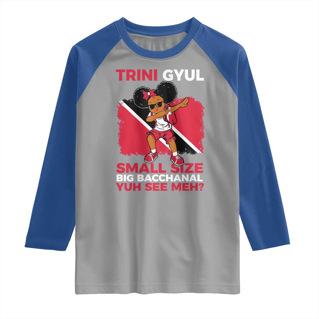 Trini Gyul Raglan Shirt Funny Trinidadian Girl Afro Island Girls Caribbean - Wonder Print Shop