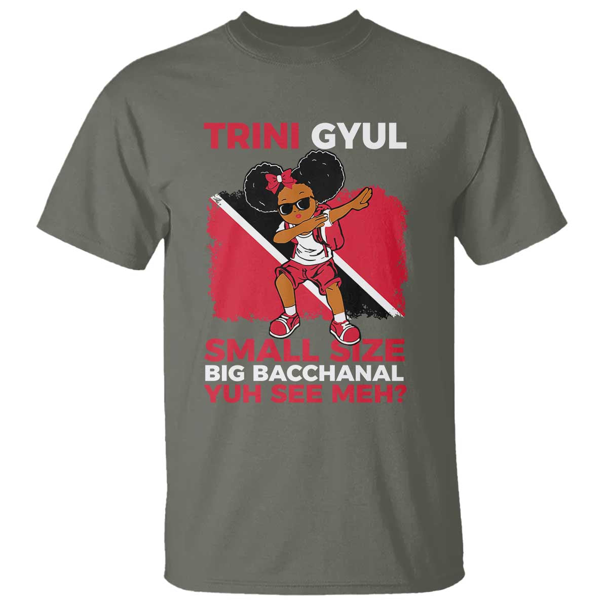 Trini Gyul T Shirt Funny Trinidadian Girl Afro Island Girls Caribbean - Wonder Print Shop