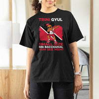 Trini Gyul T Shirt For Women Funny Trinidadian Girl Afro Island Girls Caribbean - Wonder Print Shop