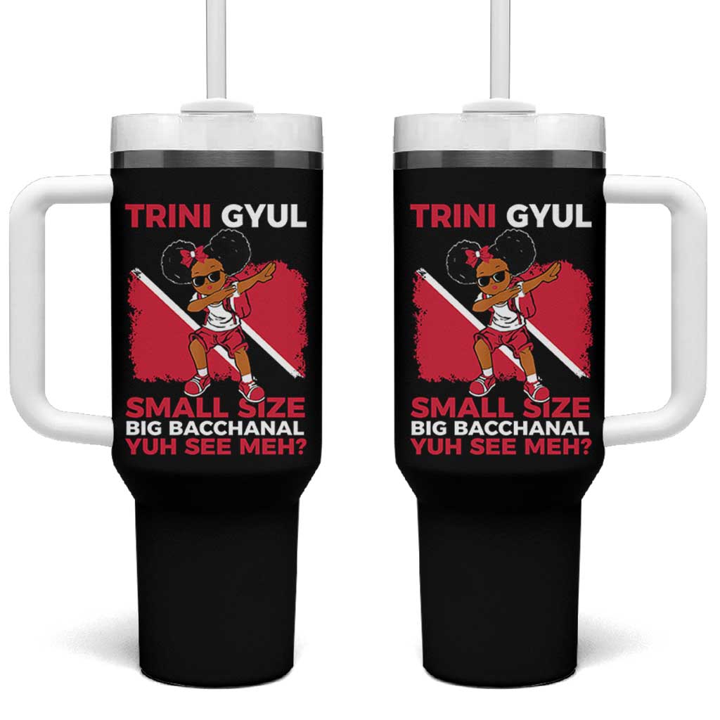 Trini Gyul Tumbler With Handle Funny Trinidadian Girl Afro Island Girls Caribbean - Wonder Print Shop