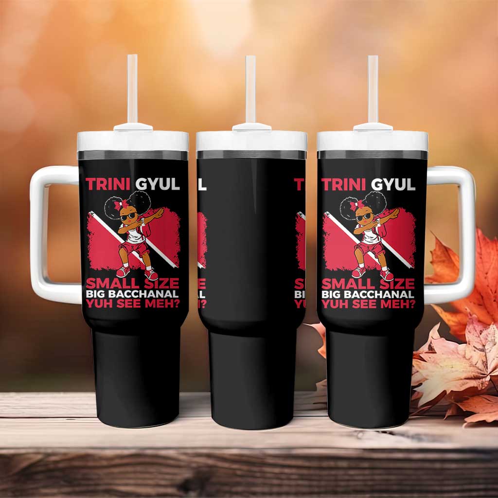 Trini Gyul Tumbler With Handle Funny Trinidadian Girl Afro Island Girls Caribbean - Wonder Print Shop