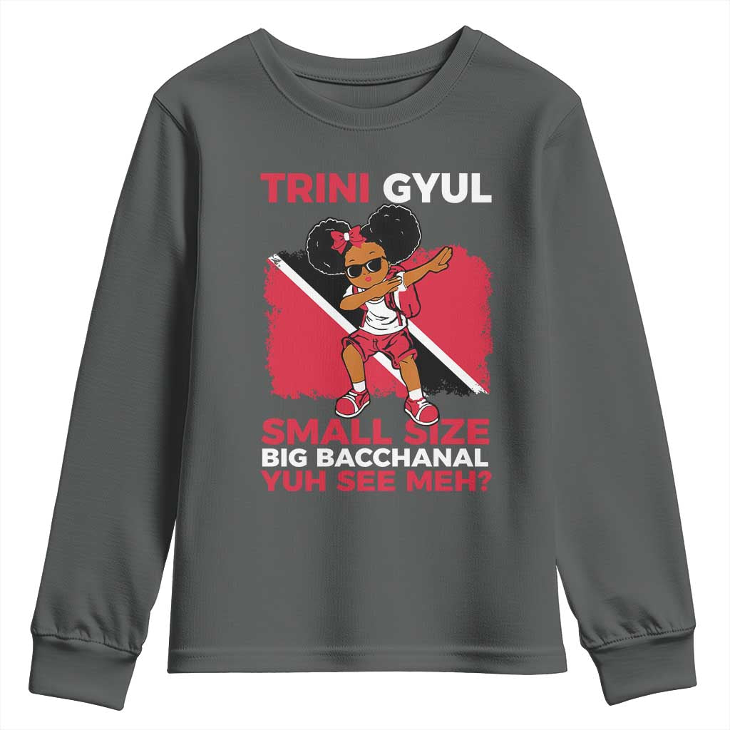 Trini Gyul Youth Sweatshirt Funny Trinidadian Girl Afro Island Girls Caribbean - Wonder Print Shop