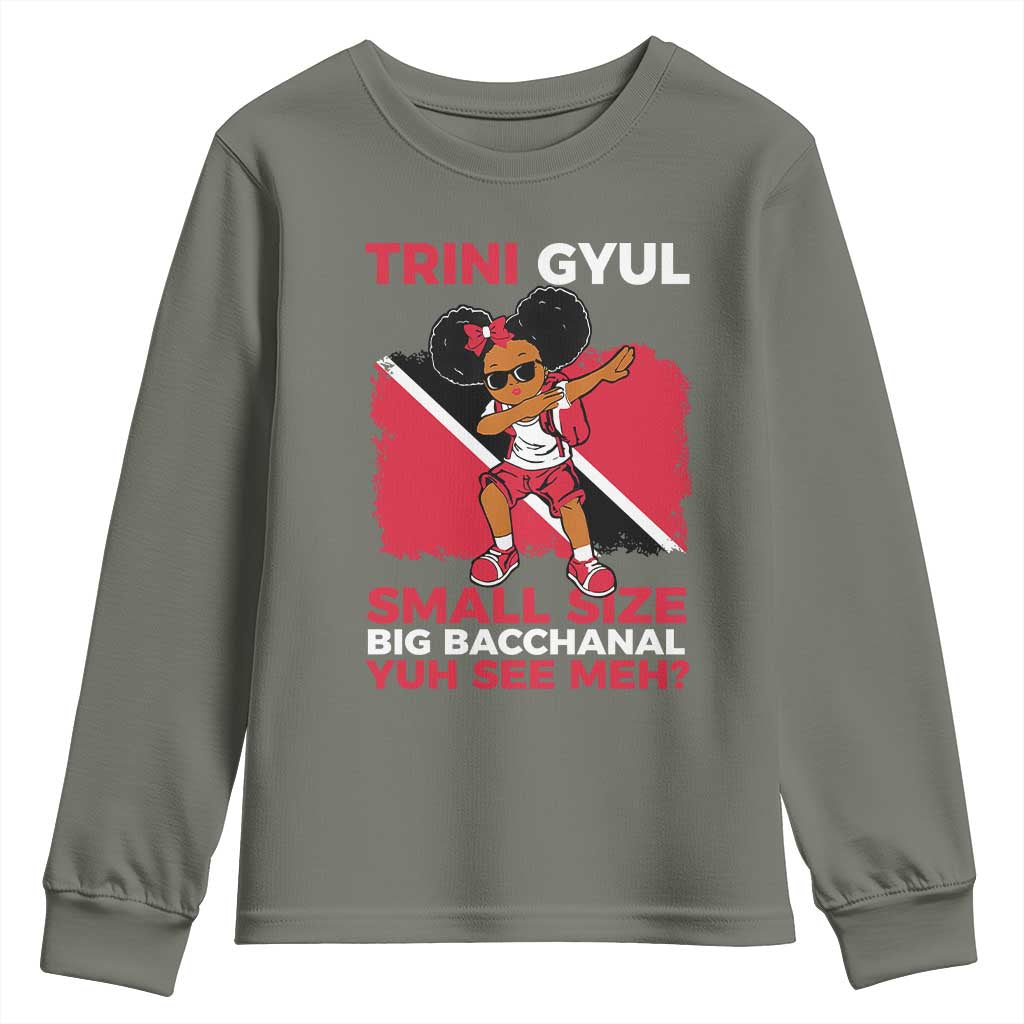 Trini Gyul Youth Sweatshirt Funny Trinidadian Girl Afro Island Girls Caribbean - Wonder Print Shop