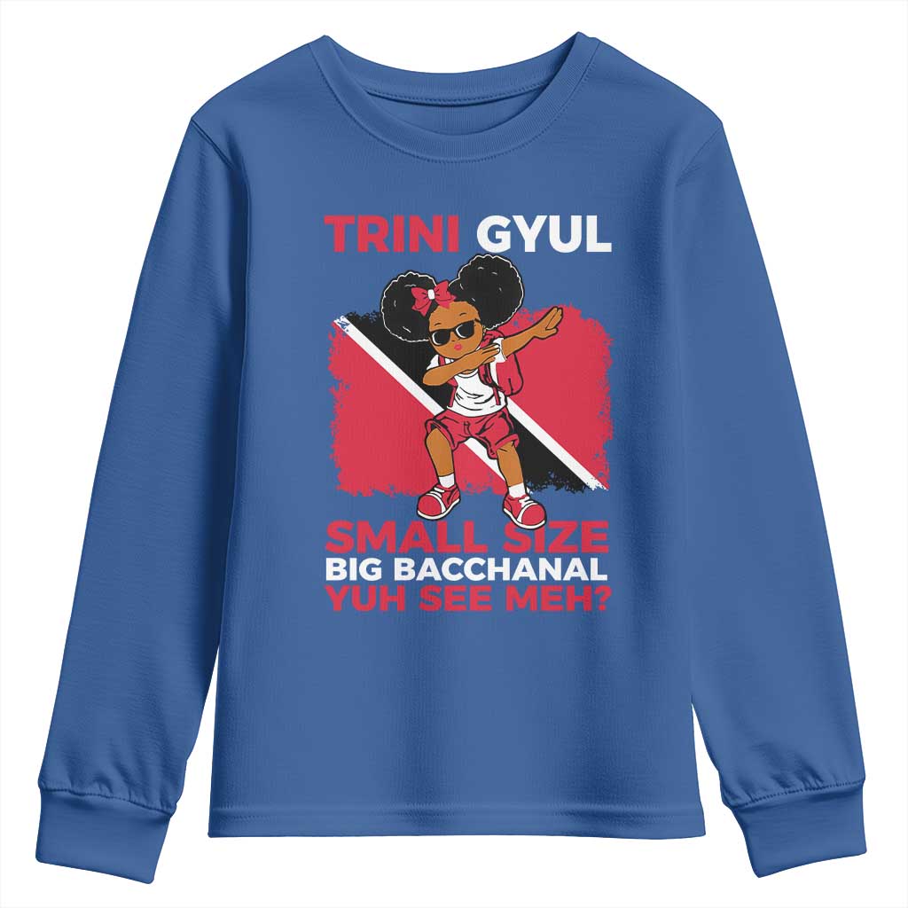 Trini Gyul Youth Sweatshirt Funny Trinidadian Girl Afro Island Girls Caribbean - Wonder Print Shop