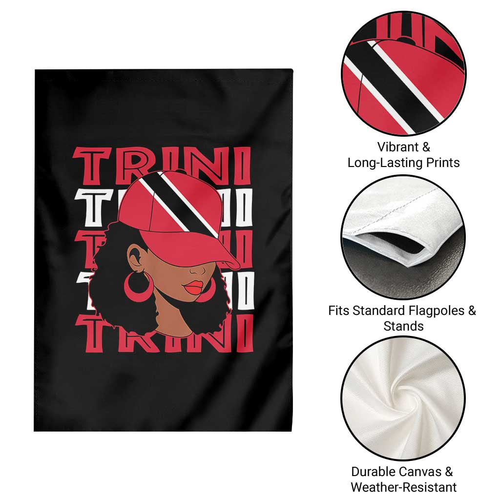 Proud Trini Afro Black Woman Garden Flag Trinidad and Tobago Flag Pride - Wonder Print Shop