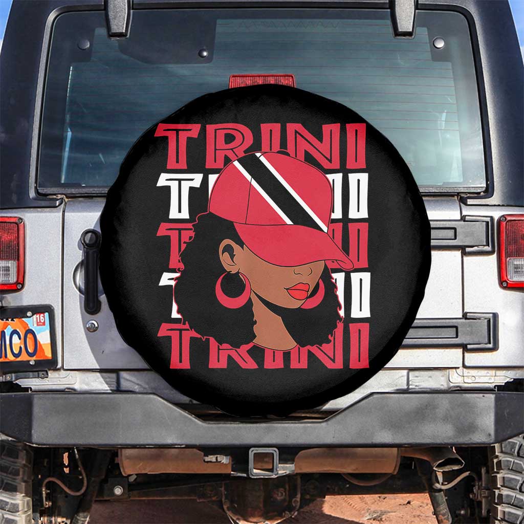 Proud Trini Afro Black Woman Spare Tire Cover Trinidad and Tobago Flag Pride - Wonder Print Shop