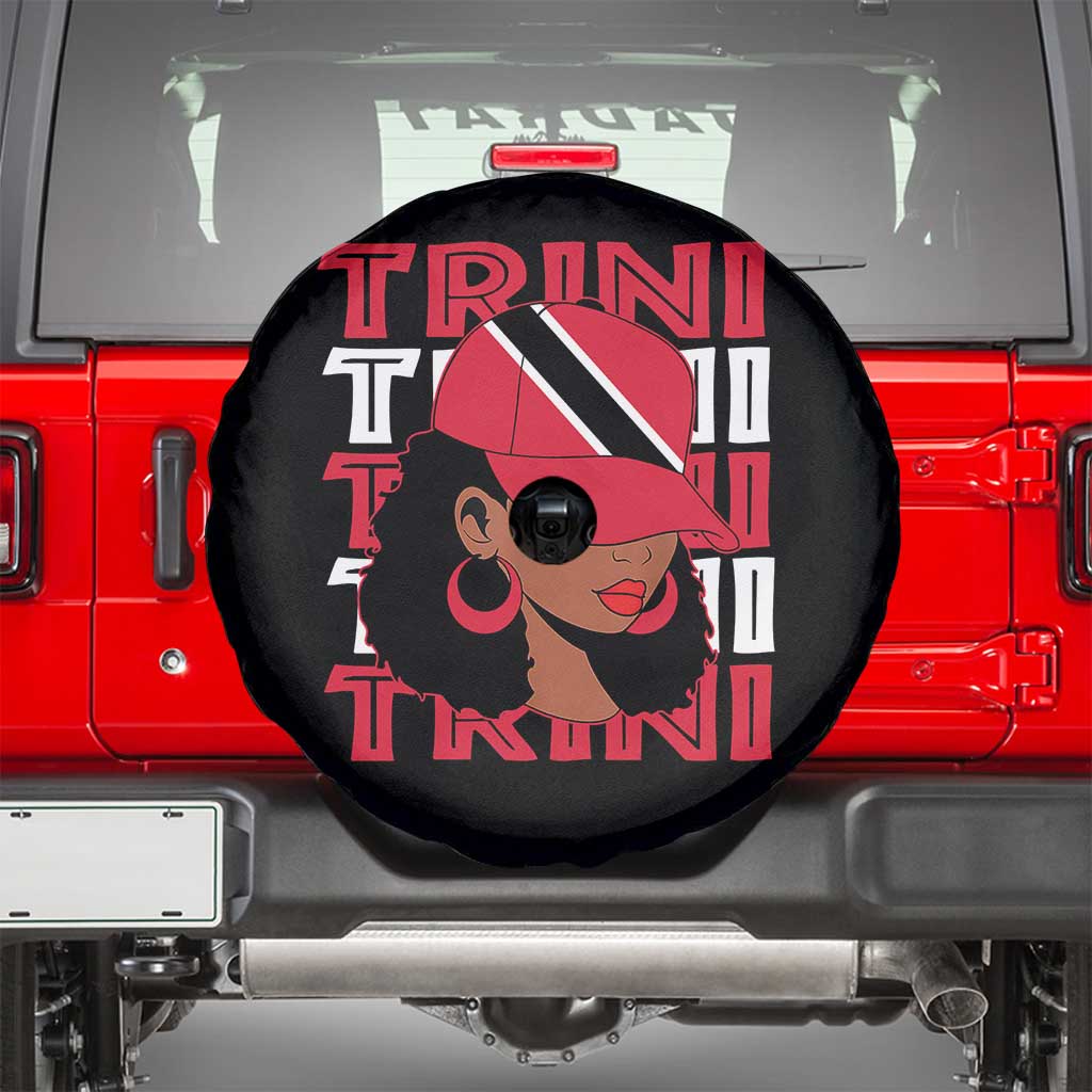 Proud Trini Afro Black Woman Spare Tire Cover Trinidad and Tobago Flag Pride - Wonder Print Shop