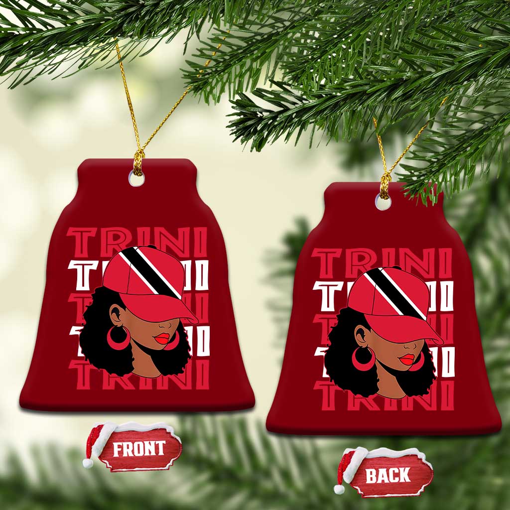 Proud Trini Afro Black Woman Ceramic Ornament Trinidad and Tobago Flag Pride - Wonder Print Shop