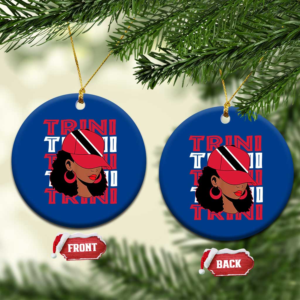 Proud Trini Afro Black Woman Ceramic Ornament Trinidad and Tobago Flag Pride - Wonder Print Shop