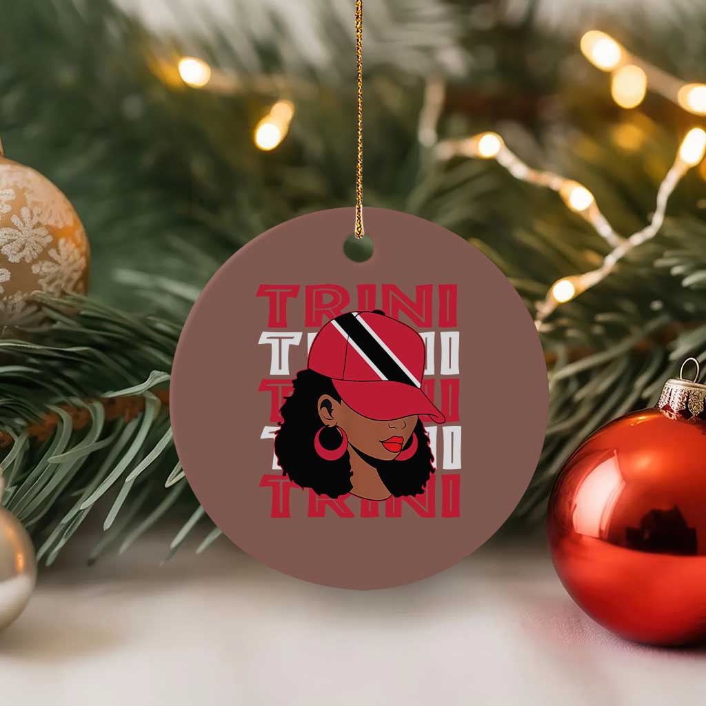 Proud Trini Afro Black Woman Ceramic Ornament Trinidad and Tobago Flag Pride - Wonder Print Shop