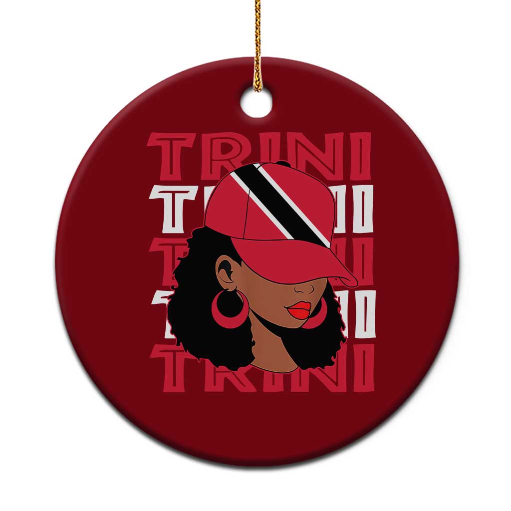 Proud Trini Afro Black Woman Ceramic Ornament Trinidad and Tobago Flag Pride - Wonder Print Shop