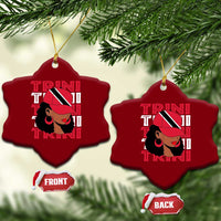Proud Trini Afro Black Woman Ceramic Ornament Trinidad and Tobago Flag Pride - Wonder Print Shop