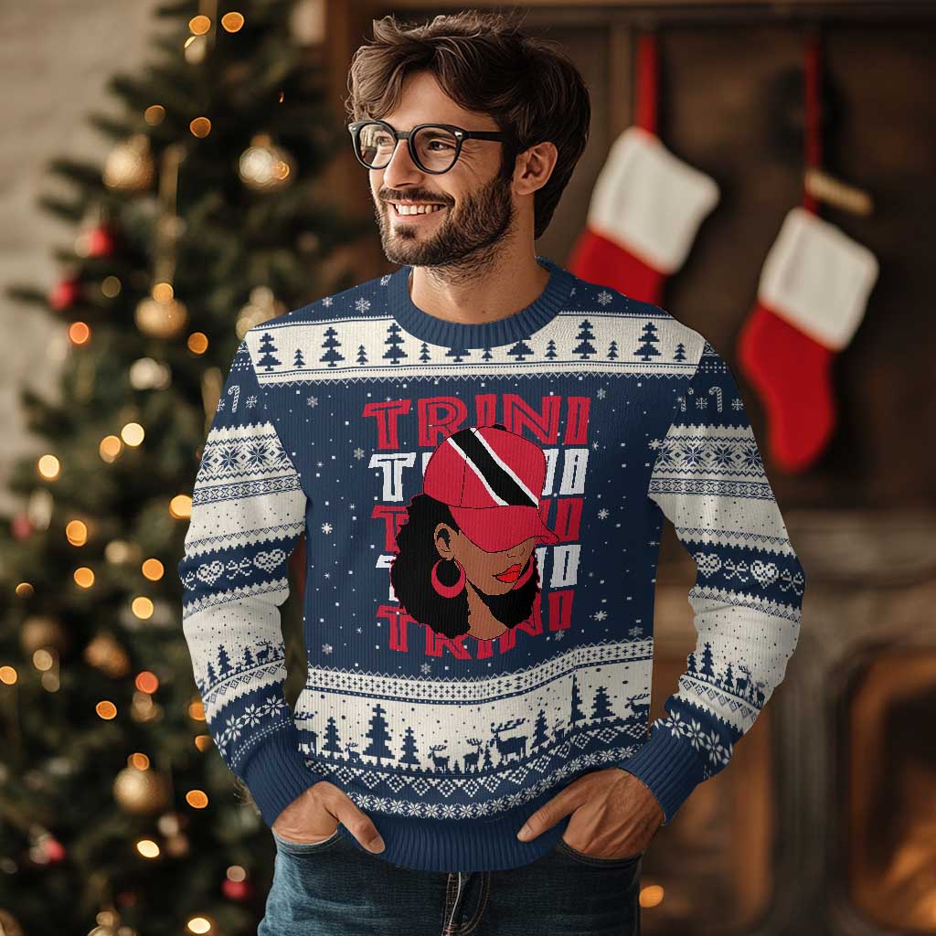 Proud Trini Afro Black Woman Ugly Christmas Sweater Trinidad and Tobago Flag Pride - Wonder Print Shop