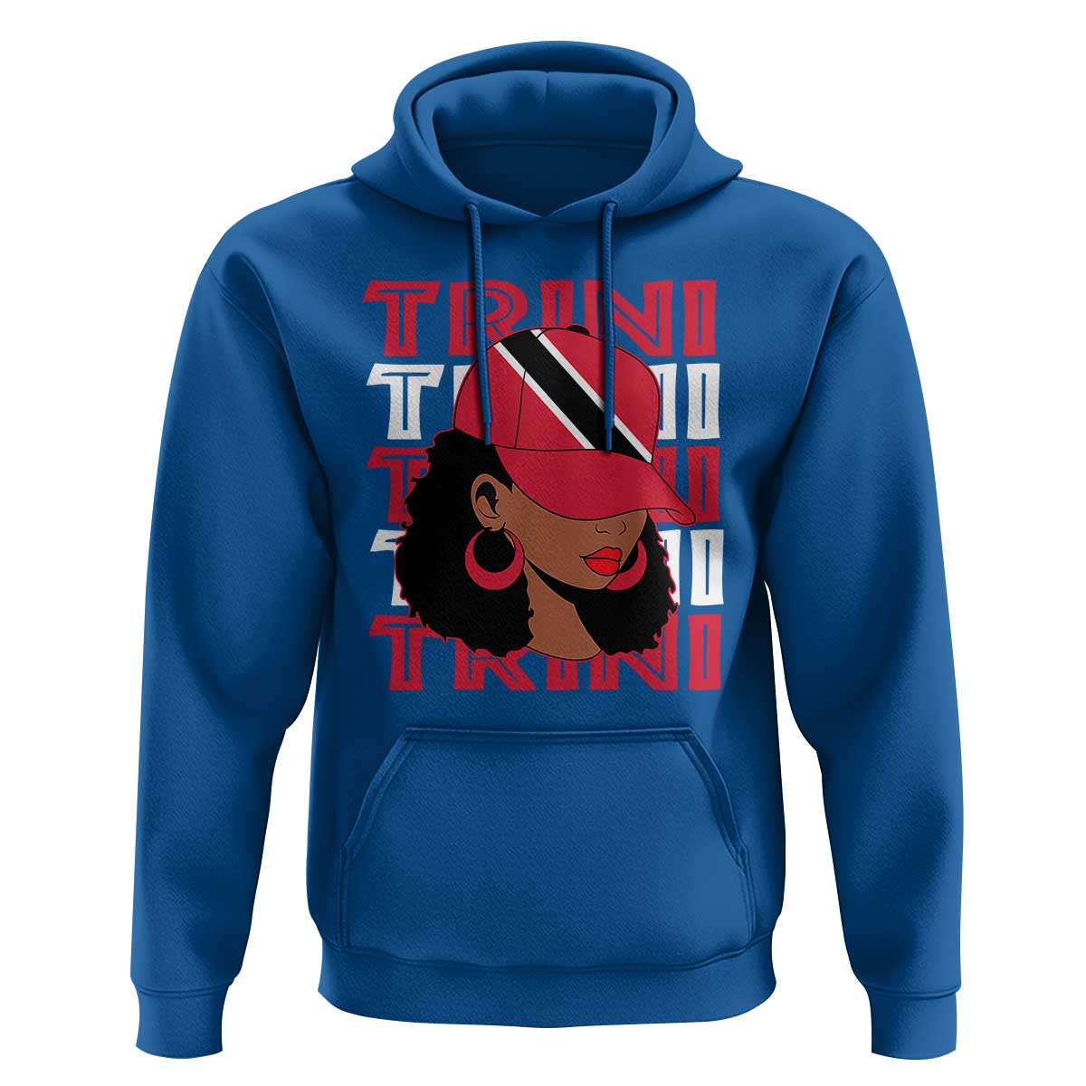 Proud Trini Afro Black Woman Hoodie Trinidad and Tobago Flag Pride - Wonder Print Shop