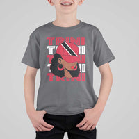 Proud Trini Afro Black Woman T Shirt For Kid Trinidad and Tobago Flag Pride - Wonder Print Shop