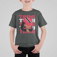 Proud Trini Afro Black Woman T Shirt For Kid Trinidad and Tobago Flag Pride - Wonder Print Shop