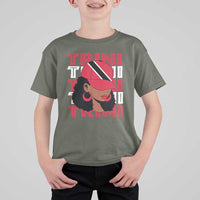 Proud Trini Afro Black Woman T Shirt For Kid Trinidad and Tobago Flag Pride - Wonder Print Shop