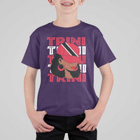 Proud Trini Afro Black Woman T Shirt For Kid Trinidad and Tobago Flag Pride - Wonder Print Shop