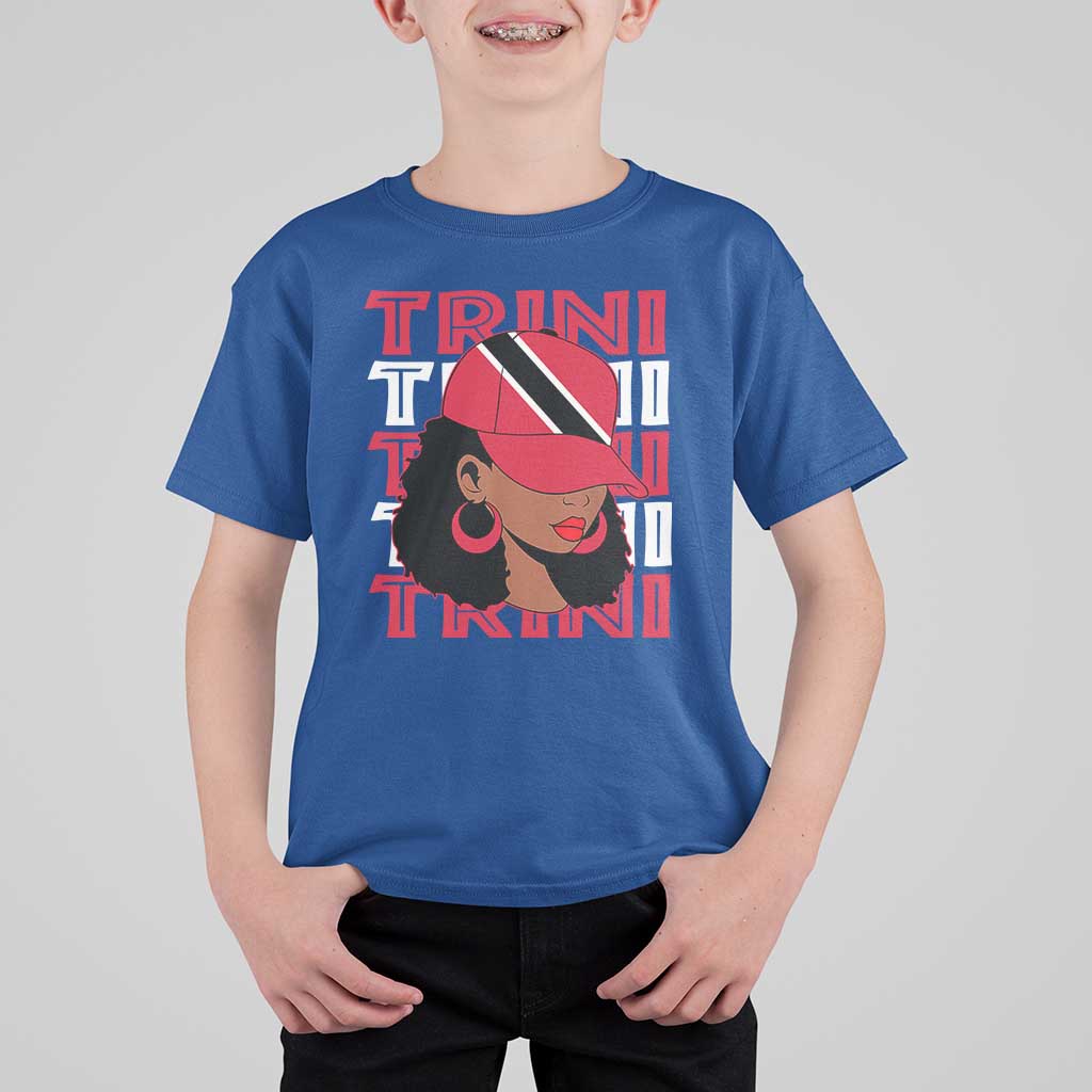 Proud Trini Afro Black Woman T Shirt For Kid Trinidad and Tobago Flag Pride - Wonder Print Shop