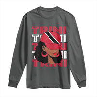 Proud Trini Afro Black Woman Long Sleeve Shirt Trinidad and Tobago Flag Pride - Wonder Print Shop