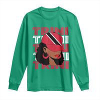 Proud Trini Afro Black Woman Long Sleeve Shirt Trinidad and Tobago Flag Pride - Wonder Print Shop