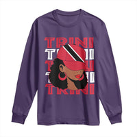 Proud Trini Afro Black Woman Long Sleeve Shirt Trinidad and Tobago Flag Pride - Wonder Print Shop
