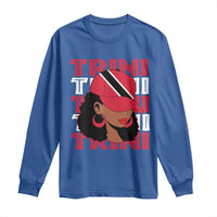 Proud Trini Afro Black Woman Long Sleeve Shirt Trinidad and Tobago Flag Pride - Wonder Print Shop