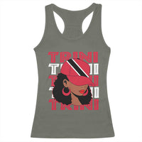 Proud Trini Afro Black Woman Racerback Tank Top Trinidad and Tobago Flag Pride - Wonder Print Shop