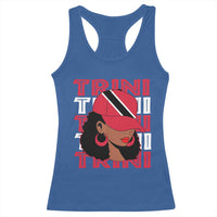 Proud Trini Afro Black Woman Racerback Tank Top Trinidad and Tobago Flag Pride - Wonder Print Shop