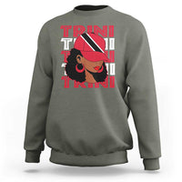 Proud Trini Afro Black Woman Sweatshirt Trinidad and Tobago Flag Pride - Wonder Print Shop