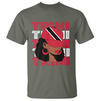 Proud Trini Afro Black Woman T Shirt Trinidad and Tobago Flag Pride - Wonder Print Shop