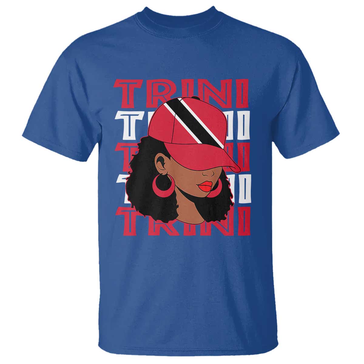 Proud Trini Afro Black Woman T Shirt Trinidad and Tobago Flag Pride - Wonder Print Shop