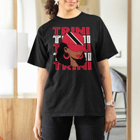 Proud Trini Afro Black Woman T Shirt For Women Trinidad and Tobago Flag Pride - Wonder Print Shop