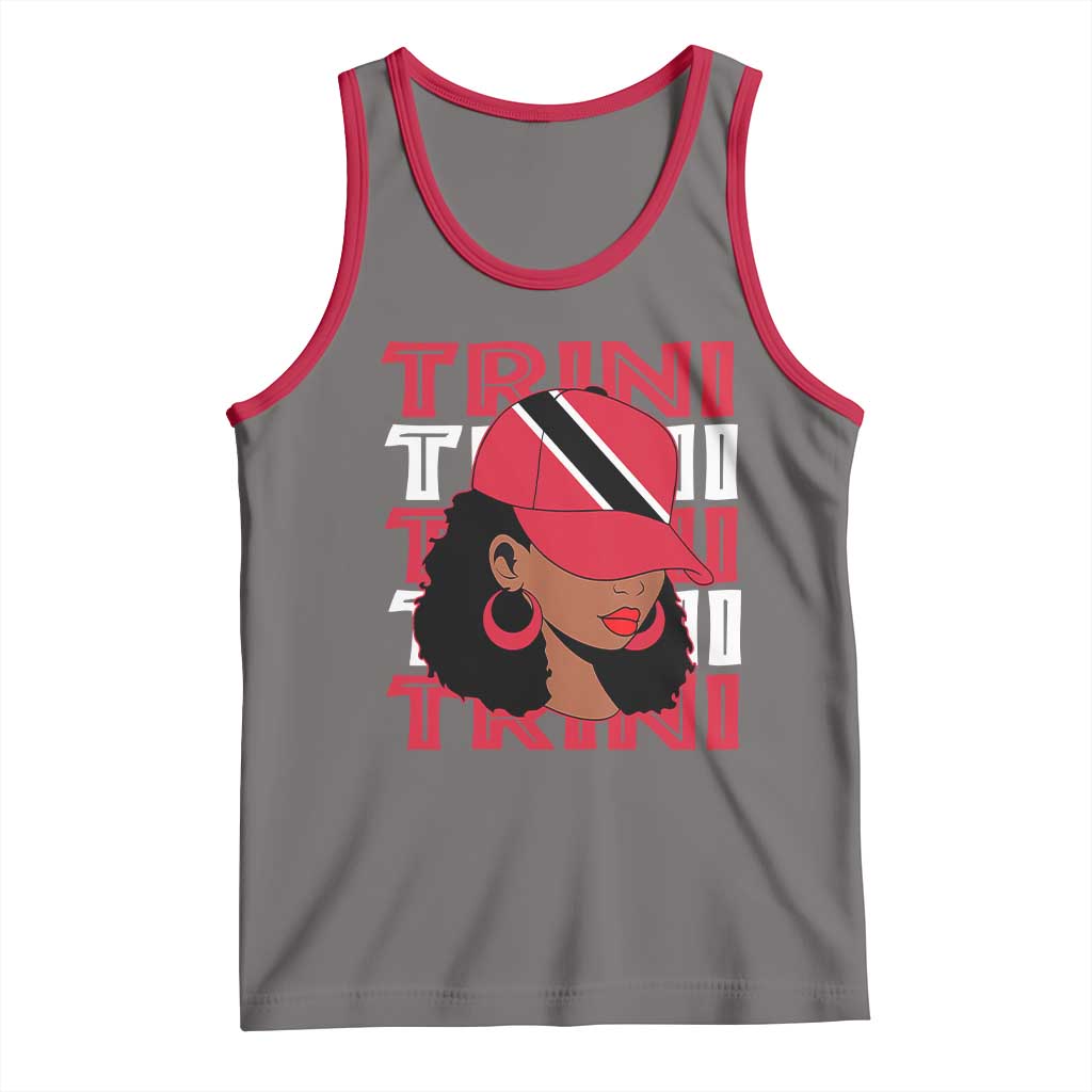 Proud Trini Afro Black Woman Tank Top Trinidad and Tobago Flag Pride - Wonder Print Shop