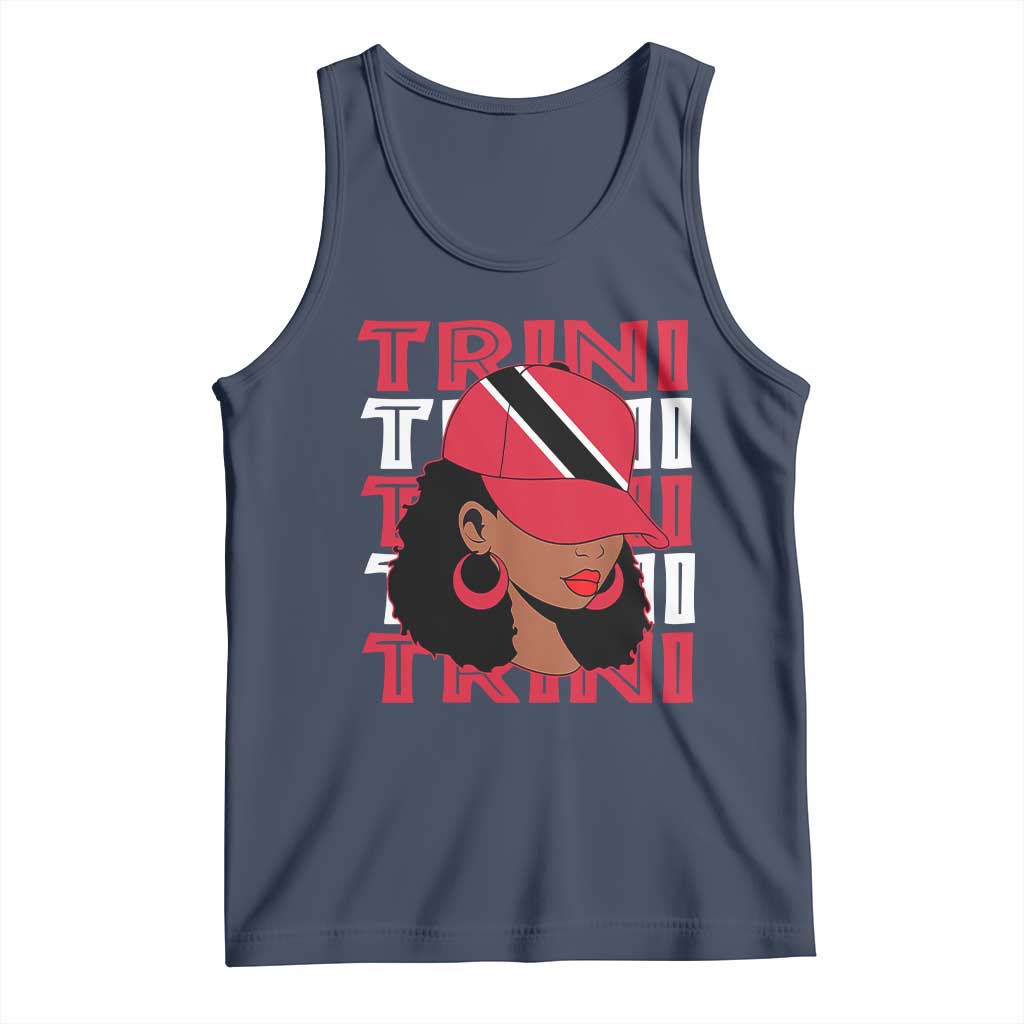 Proud Trini Afro Black Woman Tank Top Trinidad and Tobago Flag Pride - Wonder Print Shop
