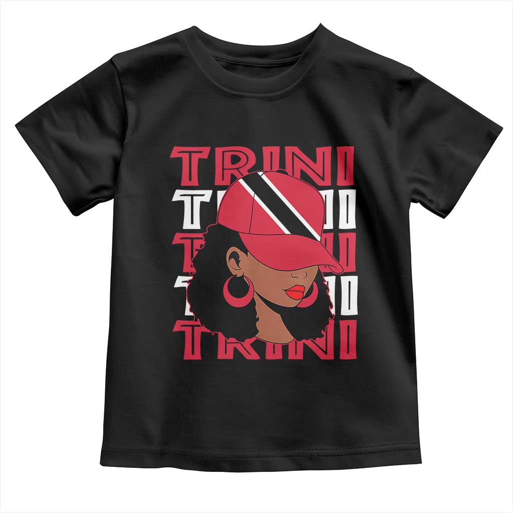 Proud Trini Afro Black Woman Toddler T Shirt Trinidad and Tobago Flag Pride - Wonder Print Shop