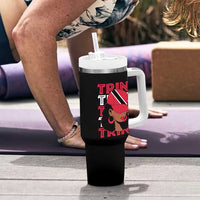 Proud Trini Afro Black Woman Tumbler With Handle Trinidad and Tobago Flag Pride - Wonder Print Shop