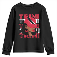 Proud Trini Afro Black Woman Youth Sweatshirt Trinidad and Tobago Flag Pride - Wonder Print Shop