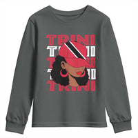 Proud Trini Afro Black Woman Youth Sweatshirt Trinidad and Tobago Flag Pride - Wonder Print Shop