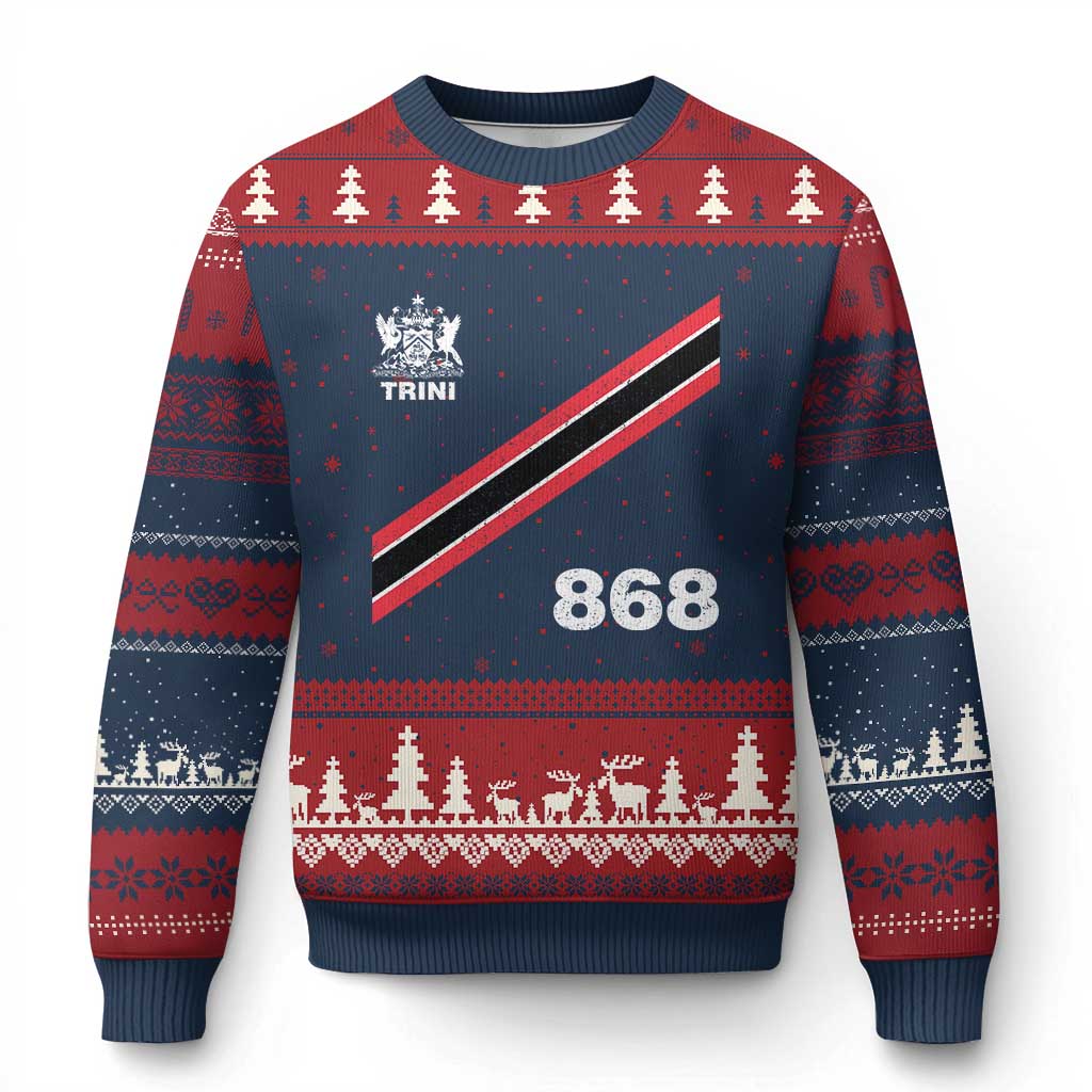 Trinidad and Tobago Flag Ugly Christmas Sweater 868 Trini Soccer Fan - Wonder Print Shop