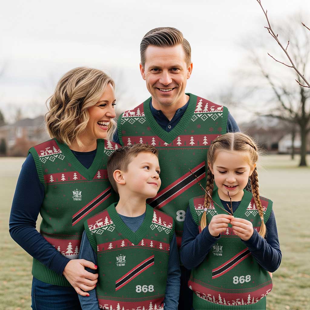 Trinidad and Tobago Flag V-Neck Knit Sweater Vest 868 Trini Soccer Fan - Wonder Print Shop