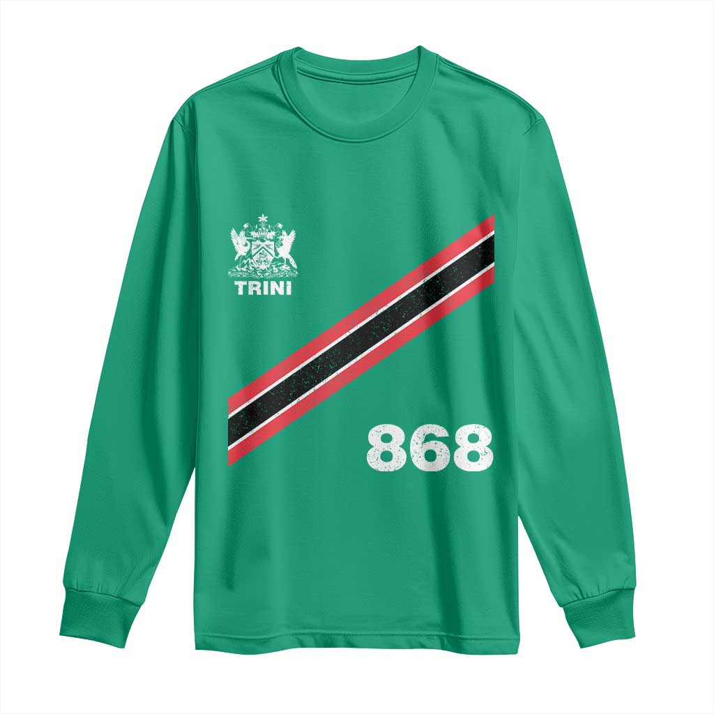 Trinidad and Tobago Flag Long Sleeve Shirt 868 Trini Soccer Fan - Wonder Print Shop