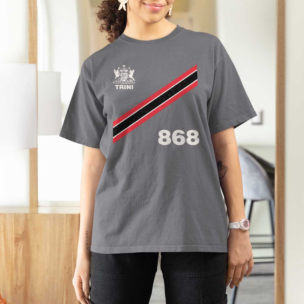 Trinidad and Tobago Flag T Shirt For Women 868 Trini Soccer Fan - Wonder Print Shop
