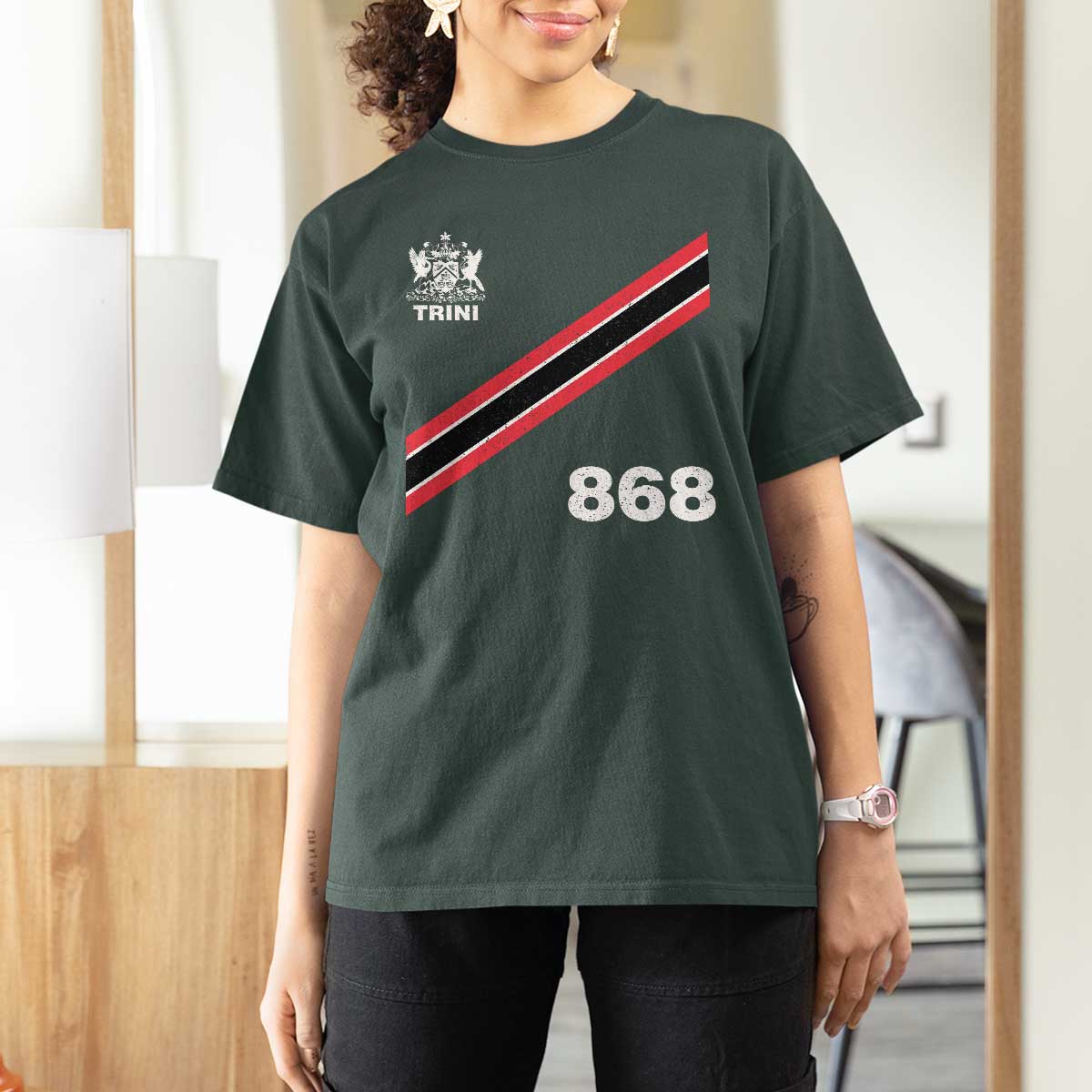 Trinidad and Tobago Flag T Shirt For Women 868 Trini Soccer Fan - Wonder Print Shop