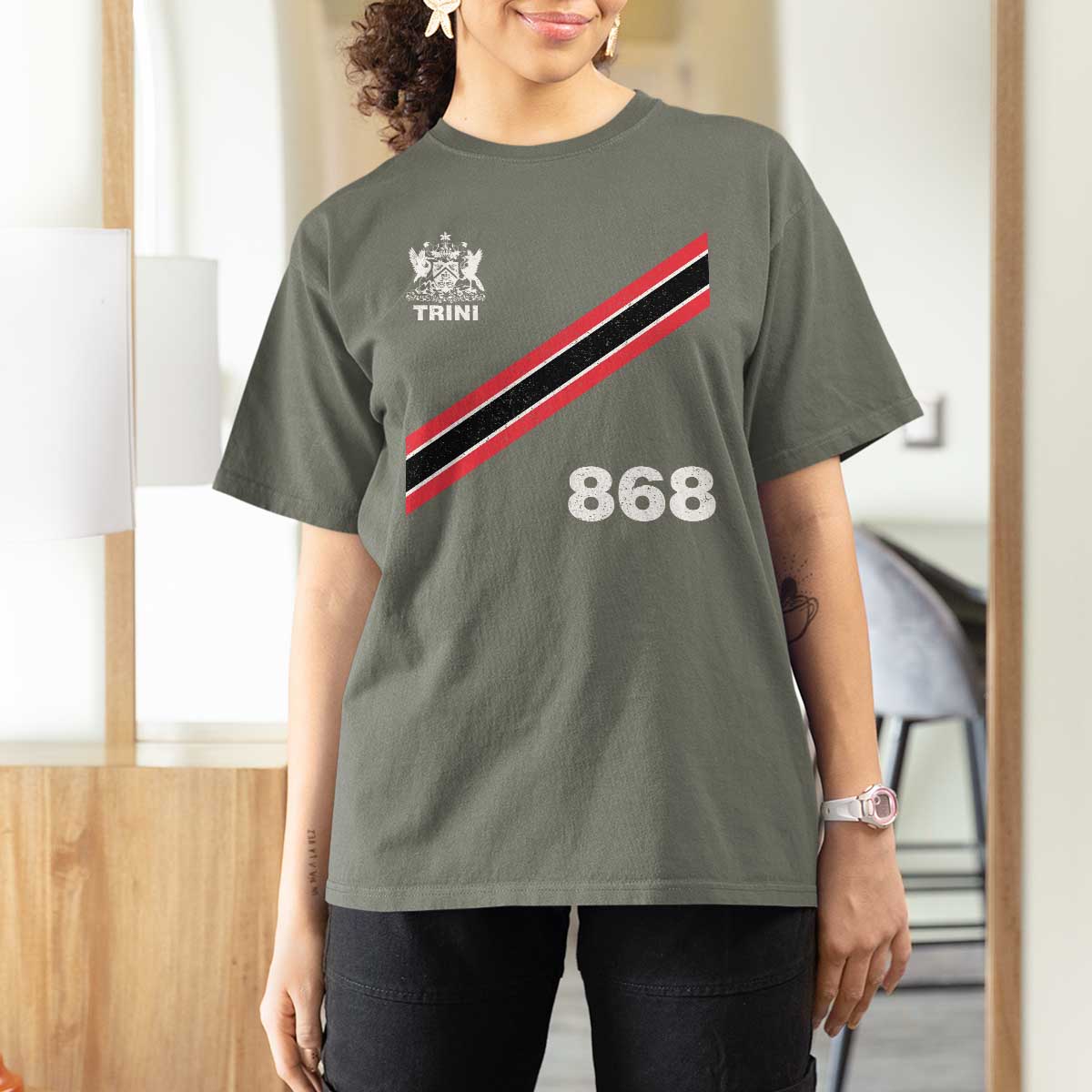 Trinidad and Tobago Flag T Shirt For Women 868 Trini Soccer Fan - Wonder Print Shop