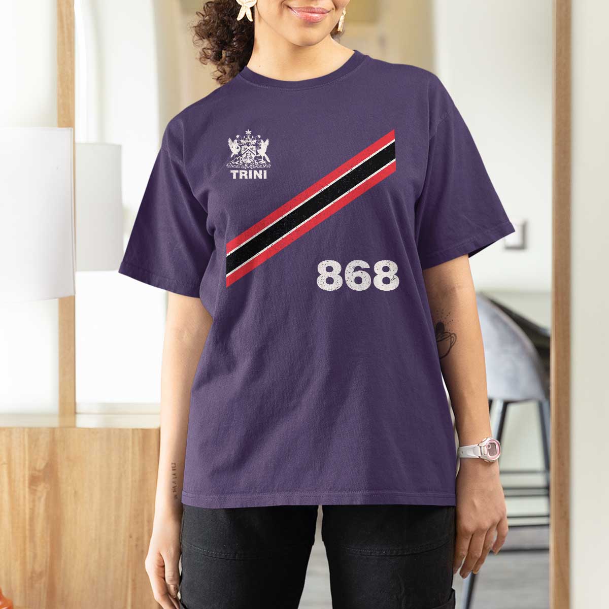 Trinidad and Tobago Flag T Shirt For Women 868 Trini Soccer Fan - Wonder Print Shop