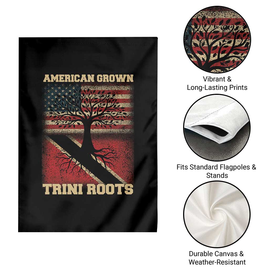 American Grown Trini Roots Garden Flag Trinidad and Tobago USA Flag Trinidadian Proud Us - Wonder Print Shop