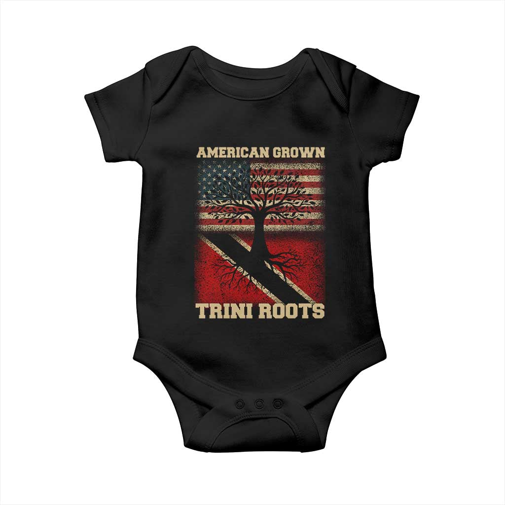 American Grown Trini Roots Baby Onesie Trinidad and Tobago USA Flag Trinidadian Proud Us - Wonder Print Shop