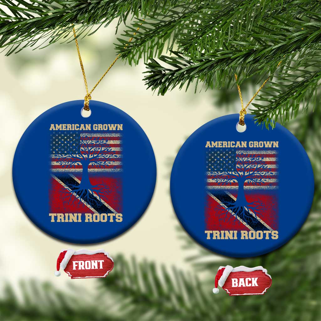 American Grown Trini Roots Ceramic Ornament Trinidad and Tobago USA Flag Trinidadian Proud Us - Wonder Print Shop