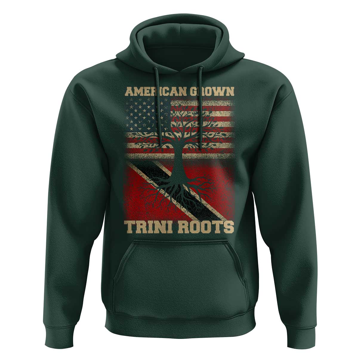 American Grown Trini Roots Hoodie Trinidad and Tobago USA Flag Trinidadian Proud Us - Wonder Print Shop